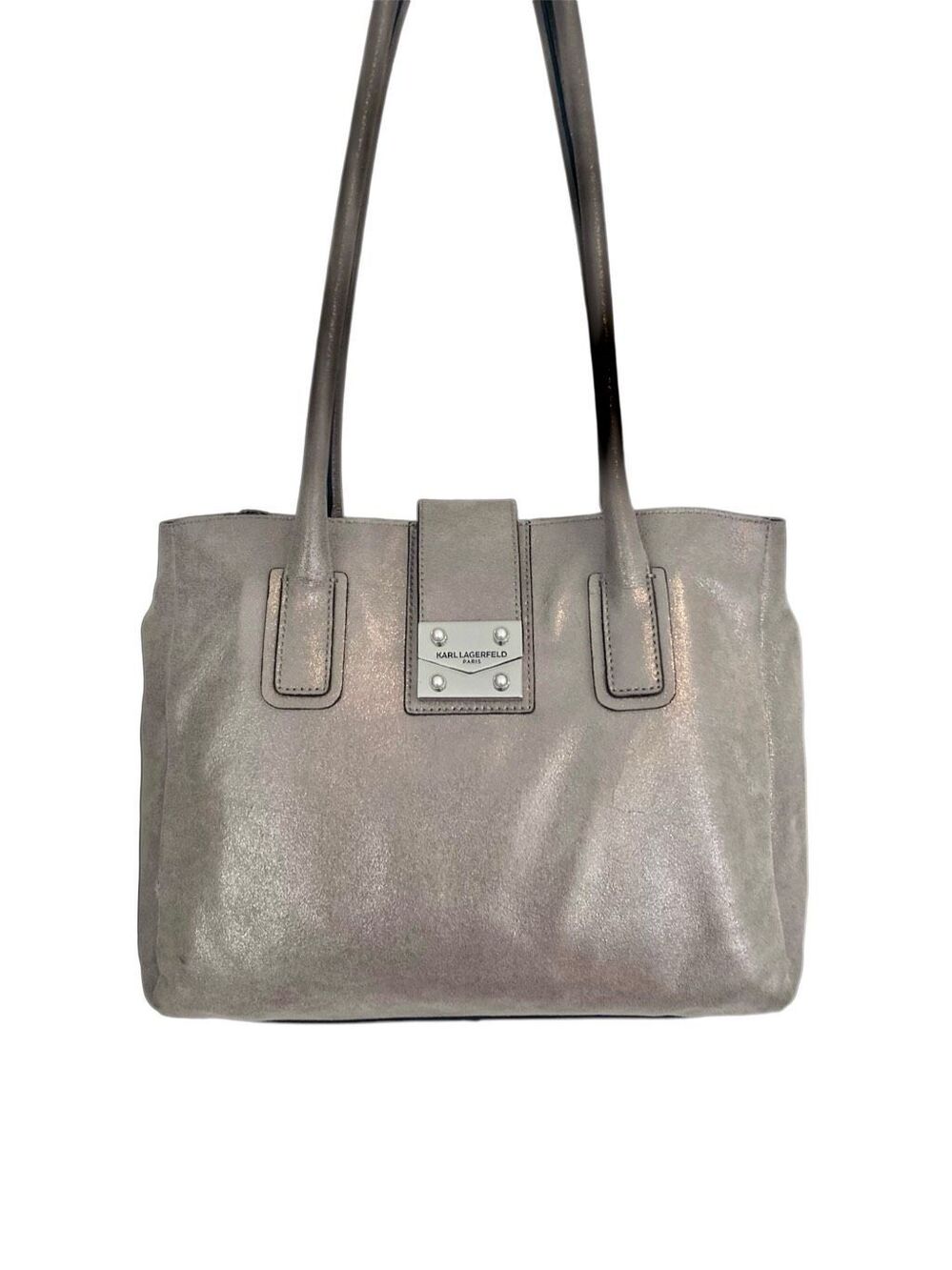 Karl Lagerfeld Metallic Suede Shoulder Bag NWOT